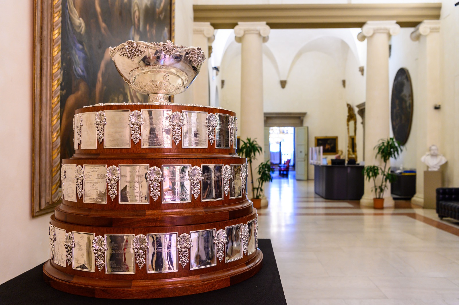 Davis Cup exhibited at Palazzo d'Accursio