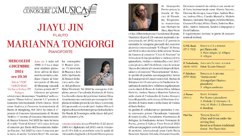 Jiayu Jin - Marianna Tongiorgi I Conoscere la Musica