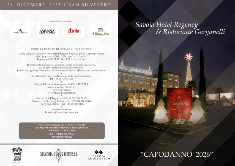 Savoia Hotel Regency e Ristorante Garganelli | Capodanno 2026 Savoia Hotel Regency e Ristorante Garganelli | Capodanno 2026