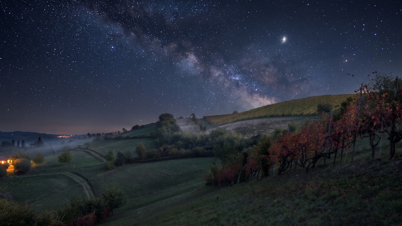 Bologna's hills by night - generated with AI