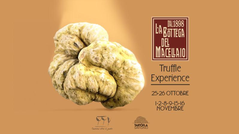 The image shows a white truffle and the event graphics.