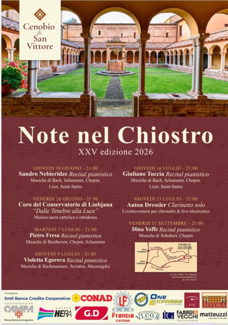 Festival Note nel Chiostro 2026 - Sunset concert in the hills Festival Note nel Chiostro 2026 - Sunset concert in the hills