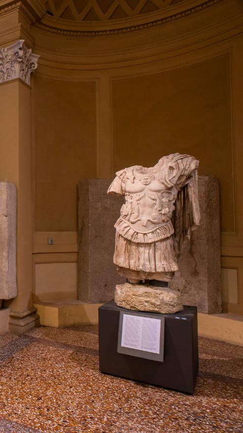 Statue of Emperor Nero from the Theatre, Bookshop entrance to the Archaeological Museum of Bologna ©Stefano Laddomada