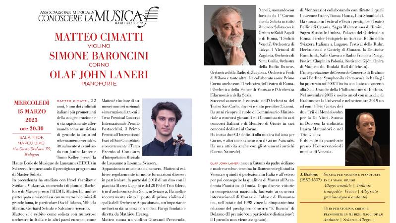 Conoscere la Musica 15/03/23 Concert