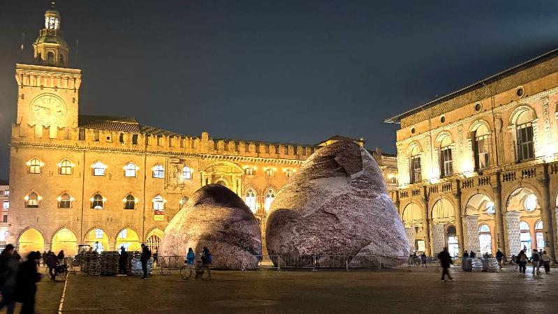 Iwagumi | Dismisura by ENESS Installazione Iwagumi su Piazza Maggiore, Bologna
