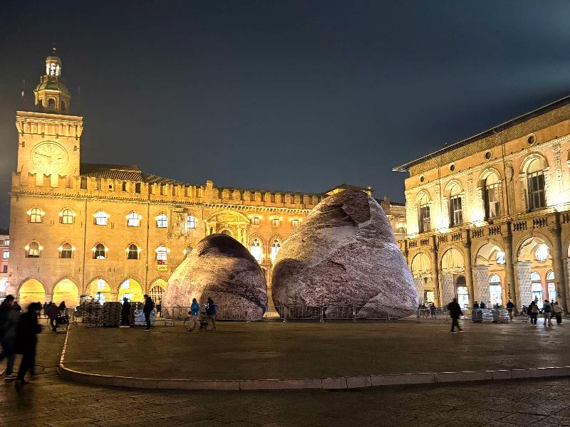 Installazione Iwagumi su Piazza Maggiore, Bologna