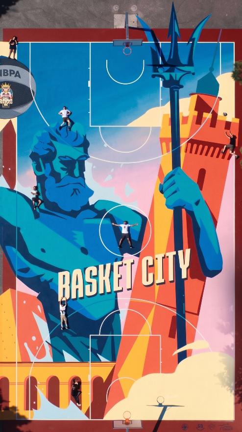 Vista aerea campo da basket Giardini Fava