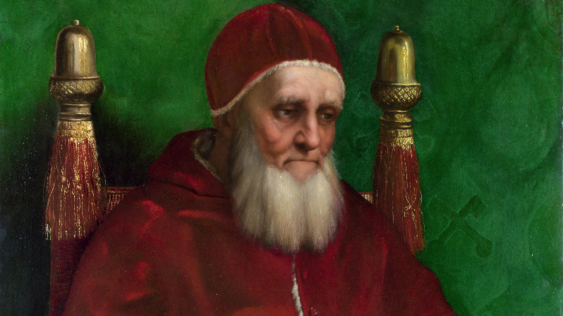 Ritratto di Papa Giulio II, Raffaello ©Ministero della Cultura, su concessione della Pinacoteca Nazionale di Bologna