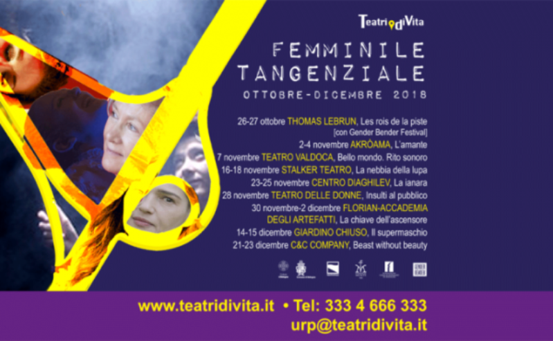 Femminile Tangenziale: a Teatri di Vita la nuova stagione autunnale 2018