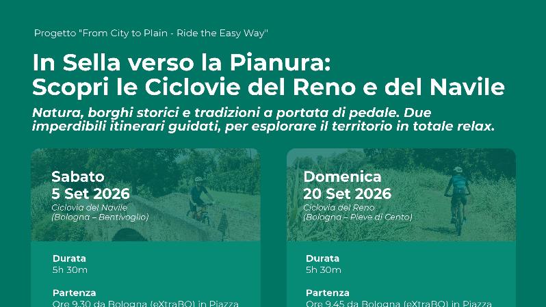 In sella verso la Pianura - Ciclovia del Reno (Ride into the Plains – The Reno Cycle Route) In sella verso la Pianura - Ciclovia del Reno (Ride into the Plains – The Reno Cycle Route)