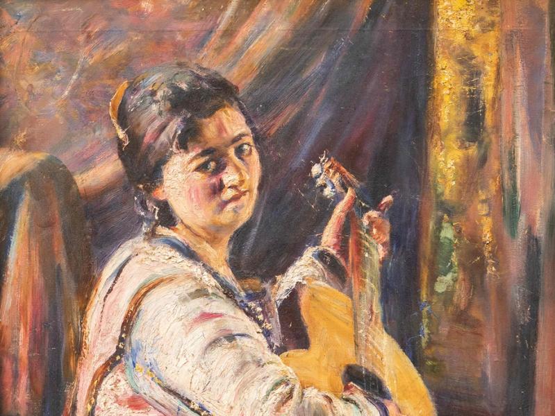 Garzia Fioresi_Donna con chitarra,1927_olio su tela_cm 100 x 80.